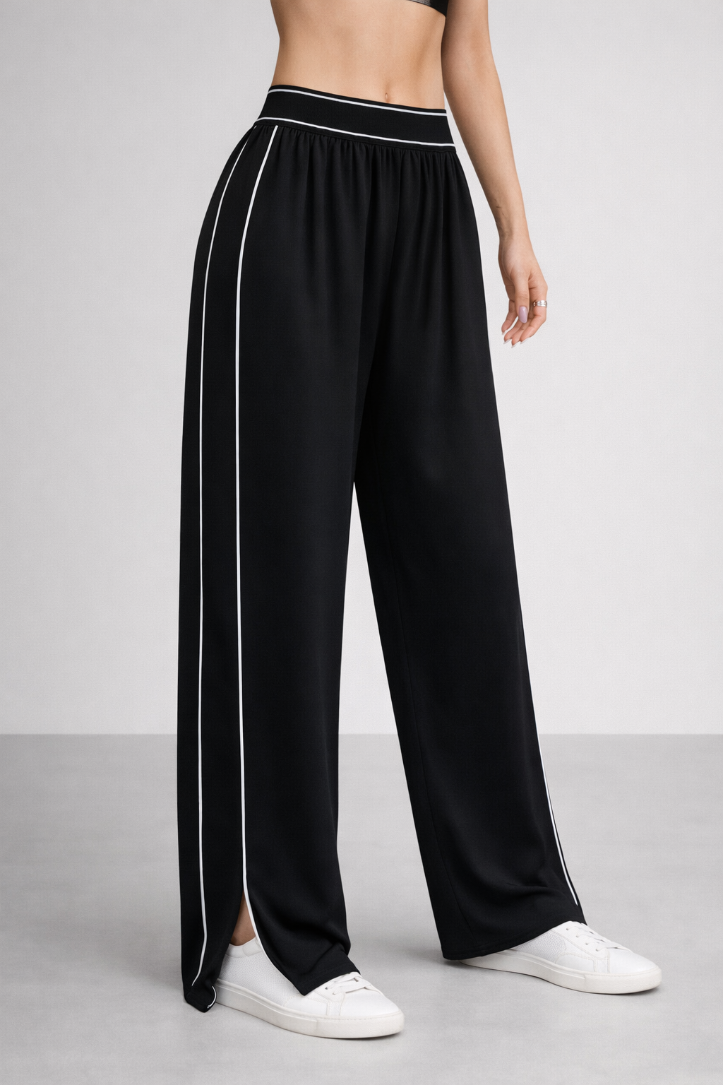 Wide Leg Sports Jeans Black